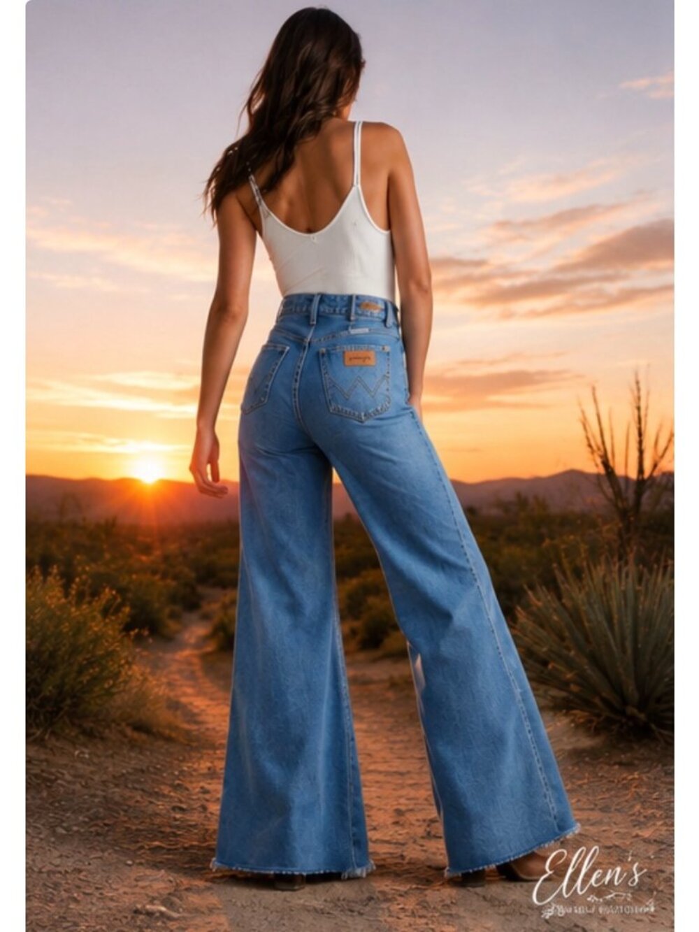 Wrangler Wanderer High-Rise Flare Jeans Denim Blue Size 27 New With Tag - Picture 16 of 16